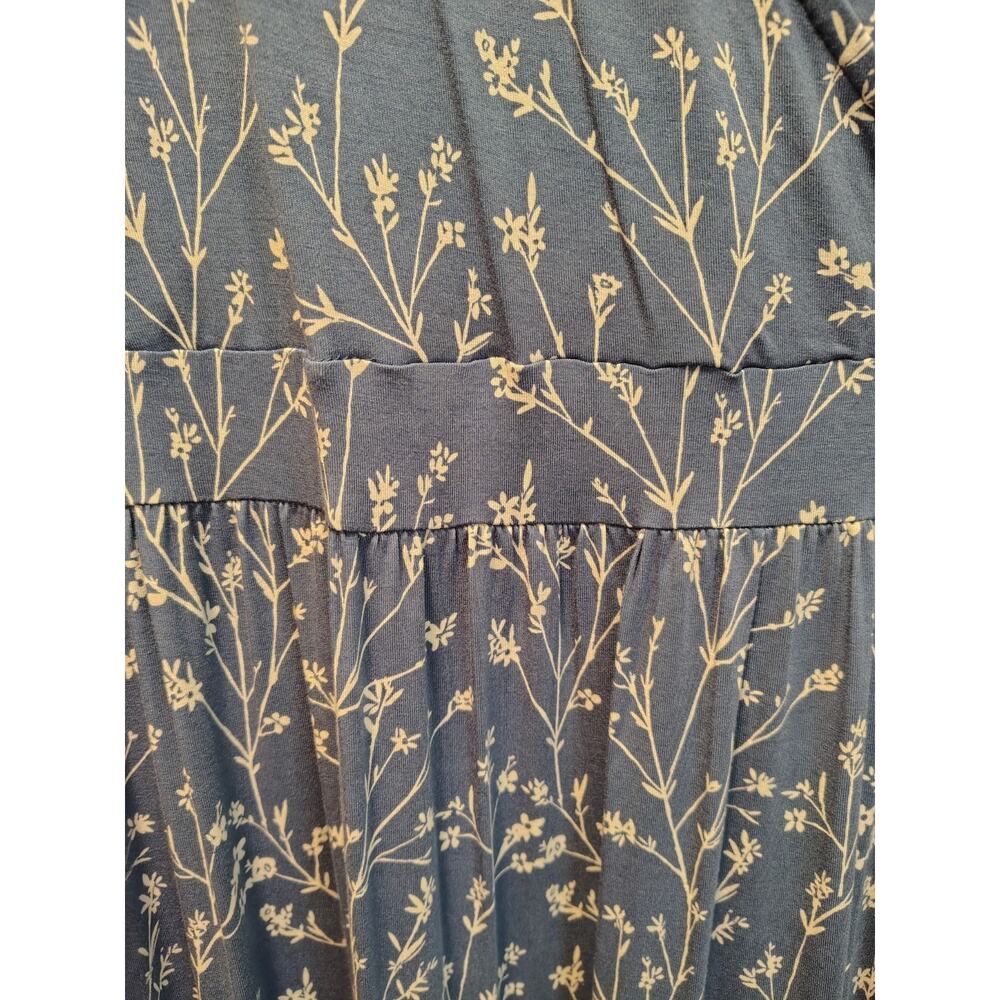 41 Hawthorn Maxi Dress Blue Floral Adelina Sleeveless Elastic Waist V Neck L - Picture 5 of 10